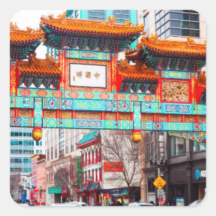 Chinatown in Washington, DC.  Square Sticker