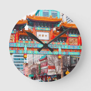 Chinatown in Washington DC. USA Round Clock