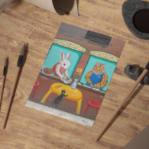 Chinatown NYC Postcard - Animal Wall Painting