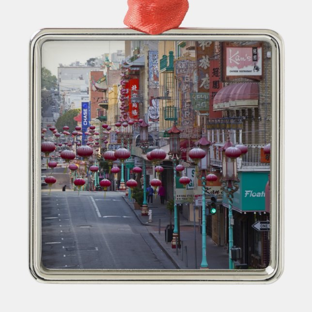 Chinatown on Grant Street in San Francisco, Metal Ornament (Front)