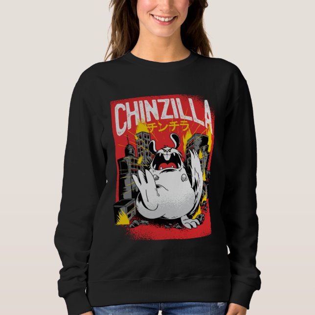 Chinazilla  Catzilla Cat Graphic  Cats Sweatshirt (Front)
