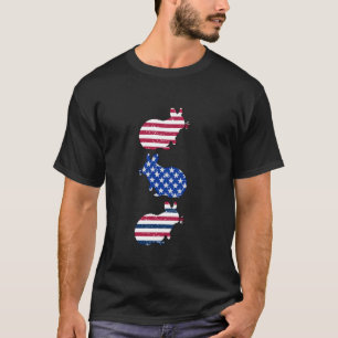 Chinchilla 4th Of July American US Flag Family Mat T-Shirt
