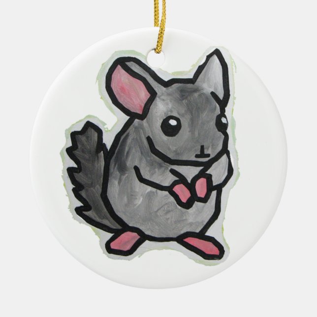 Chinchilla Ceramic Ornament (Front)