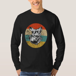 Chinchilla Chillin Drinking Retro Vintage Chinchil T-Shirt
