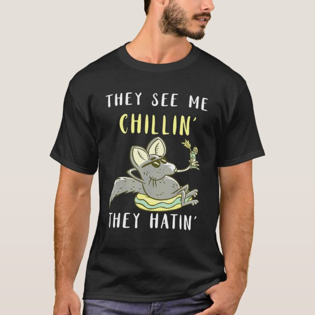 Chinchilla Chillin Rodent Pet Bushy Tailed  Chinch T-Shirt (Front)