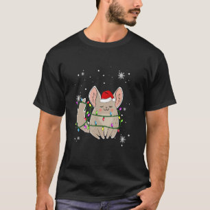 Chinchilla Christmas Lights Led   Santa Hat Christ T-Shirt