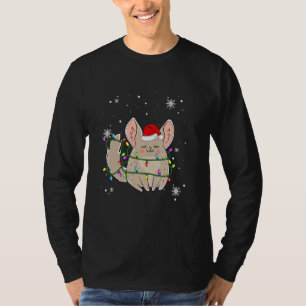 Chinchilla Christmas Lights Led Santa Hat Christm T-Shirt
