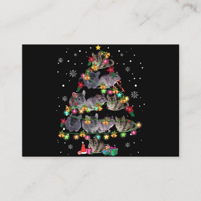 Chinchilla Christmas Tree Funny Rodents Lover Xmas Enclosure Card (Front)