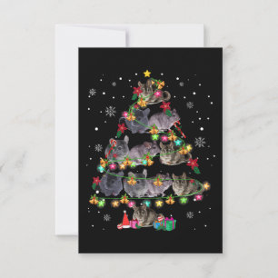 Chinchilla Christmas Tree Funny Rodents Lover Xmas RSVP Card
