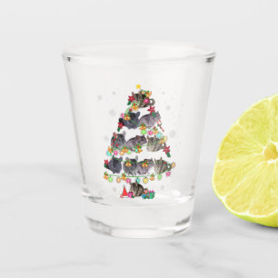 Chinchilla Christmas Tree Funny Rodents Lover Xmas Shot Glass