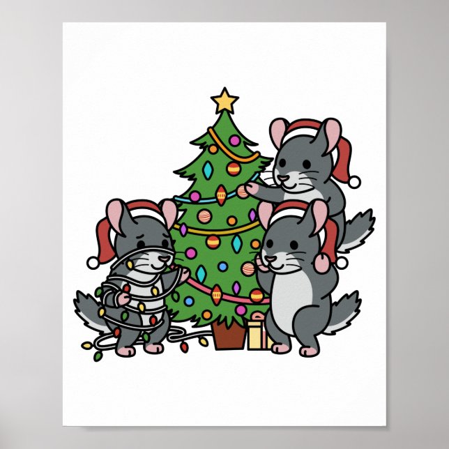 Chinchilla Christmas Tree Poster (Front)