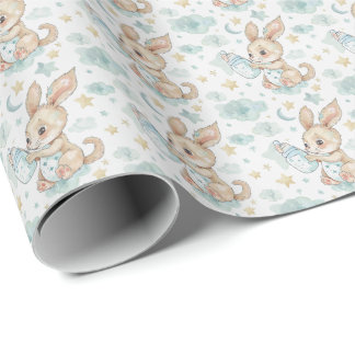 Chinchilla Cute Baby Pastel Watercolor Pattern Wrapping Paper