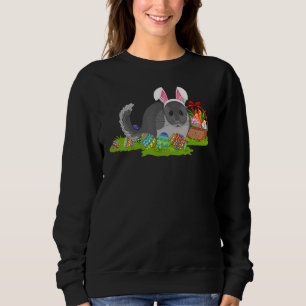 Chinchilla Easter Egg Hunting Bunny Chinchilla Eas Sweatshirt