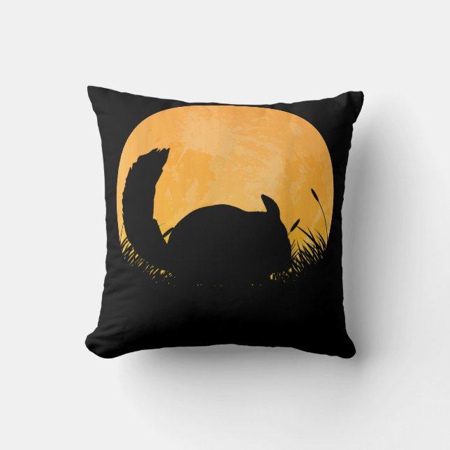 Chinchilla Easy Halloween Outfit Rodent Moon Cushion (Front)