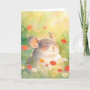 Chinchilla Floral Oasis Card