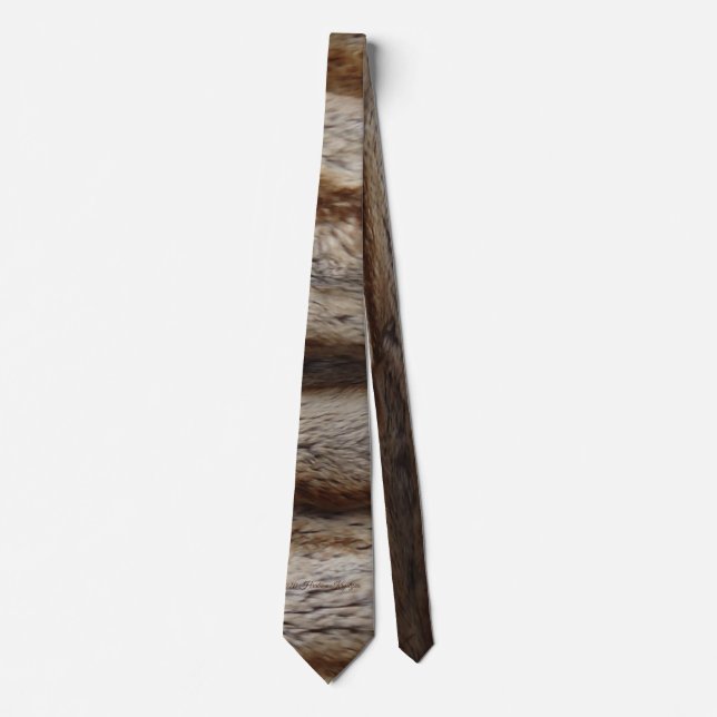 CHINCHILLA FUR DESIGN HORIZONTAL NECK TIE (Front)