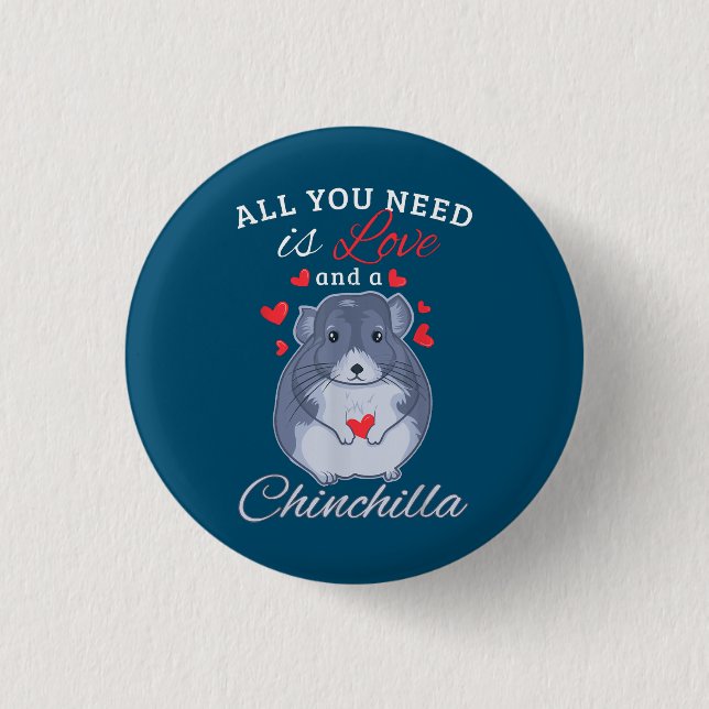 Chinchilla Gift Funny Cute Pet Animal Lover Owner 3 Cm Round Badge (Front)