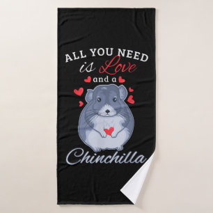 Chinchilla Gift Funny Cute Pet Animal Lover Owner Bath Towel