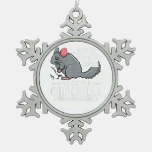 Chinchilla Gift Funny Cute Pet Snowflake Pewter Christmas Ornament