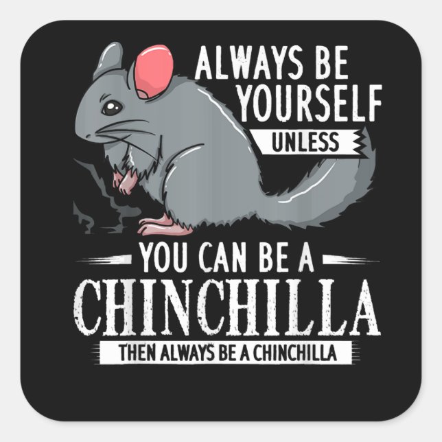 Chinchilla Gift Funny Cute Pet Square Sticker (Front)