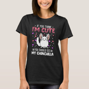 Chinchilla Heart Valentine's Day Animal For Womens T-Shirt