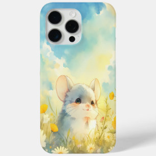Chinchilla Joyful Glimpse of Wildflowers iPhone 15 Pro Max Case