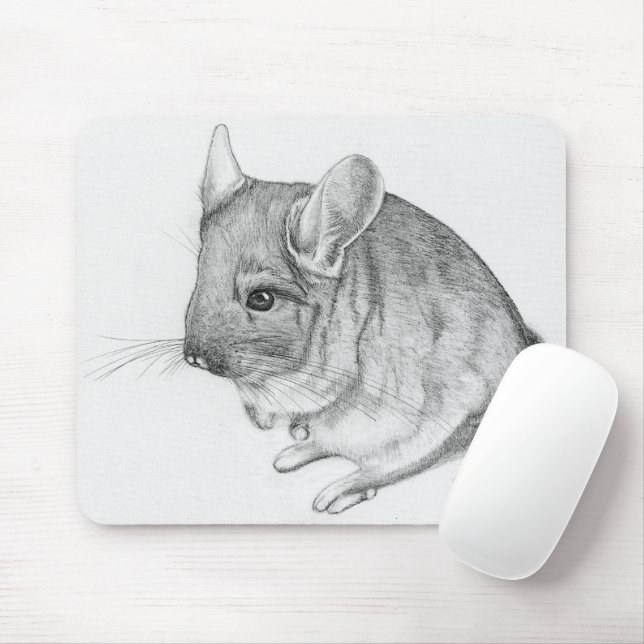 Chinchilla on Mouse Pad (With Mouse)