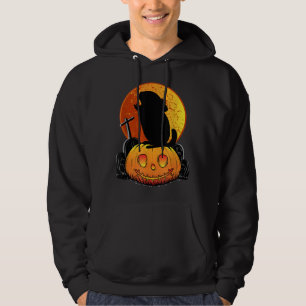 Chinchilla On Pumpkin Howling On Moon Fun Hallowee Hoodie