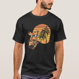 Chinchilla Palm Vintage Sunset Summer Time Pet T-Shirt
