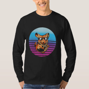 Chinchilla Retro Vintage Chinchilla Pet Drinking L T-Shirt