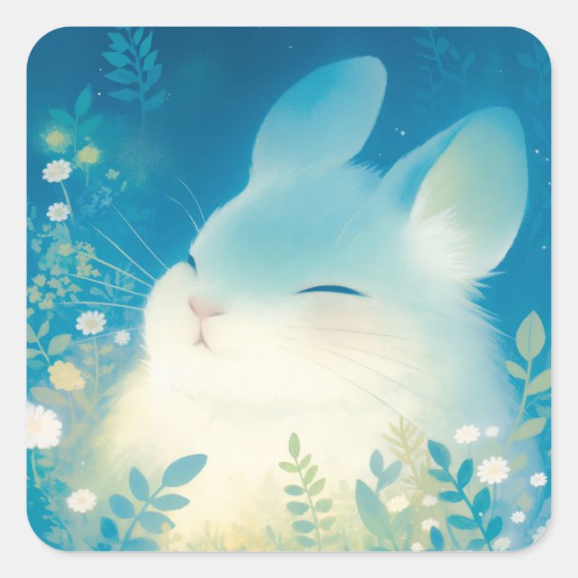 Chinchilla Serene Floral Retreat Square Sticker (Front)