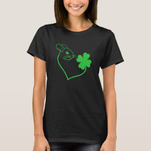 Chinchilla Shamrock Heart C Leaf St Patrick's Day T-Shirt