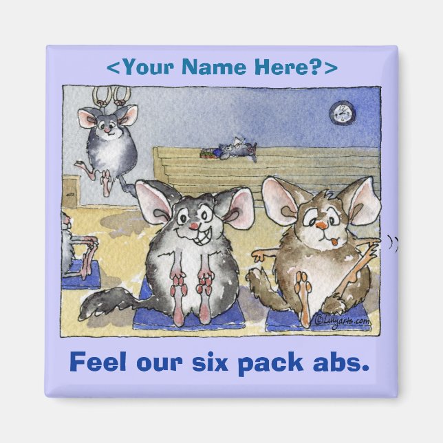Chinchilla Work Out Magnet (Front)