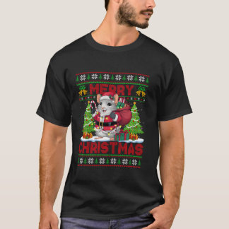 Chinchilla Xmas Tree Lights Ugly Santa Chinchilla T-Shirt