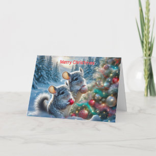 Chinchillas' Christmas (write your own message) Holiday Card
