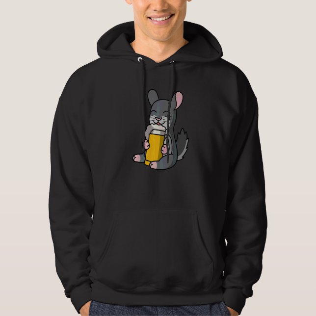 Chinchillas Drinking Beer Pet Hoodie (Front)