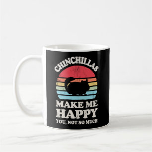 Chinchillas Make Me Happy Funny Chinchilla Retro V Coffee Mug