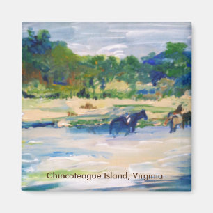Chincoteague Island Horse Painting Magnet