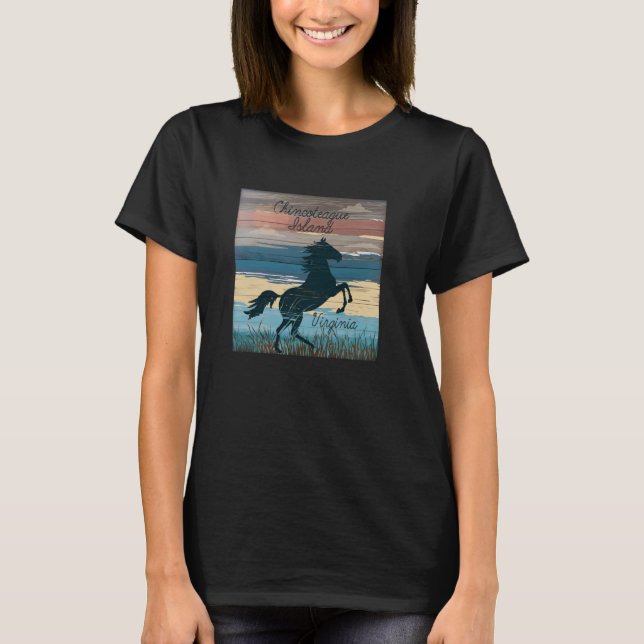 Chincoteague Island VA Wild Horses Nautical Coasta T-Shirt (Front)