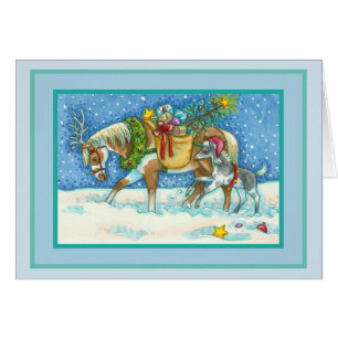CHINCOTEAGUE PONIES CHRISTMAS GREETING CARD Verse