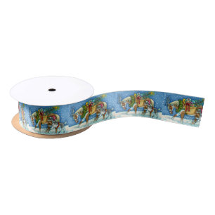CHINCOTEAGUE PONIES, HOLIDAY CHRISTMAS HORSE SATIN RIBBON