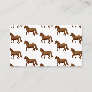 Chincoteague Pony Brown Watercolor Painting Horse Business Card