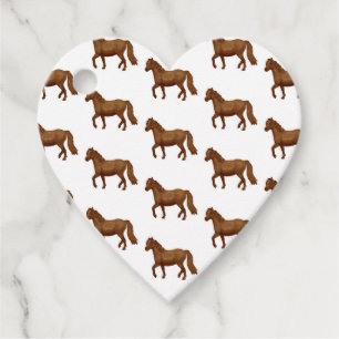 Chincoteague Pony Brown Watercolor Painting Horse Favour Tags
