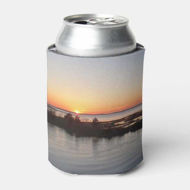 Chincoteague Sunset I Virginia Landscape Can Cooler (Can Front)