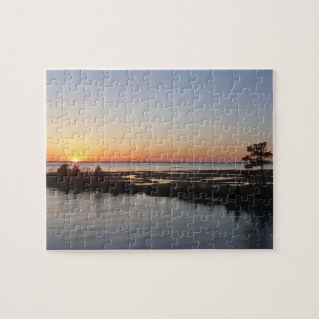 Chincoteague Sunset I Virginia Landscape Jigsaw Puzzle (Horizontal)