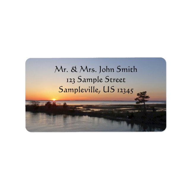 Chincoteague Sunset I Virginia Landscape Label (Front)