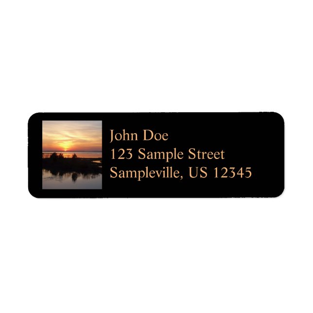 Chincoteague Sunset II Virginia Landscape Return Address Label (Front)