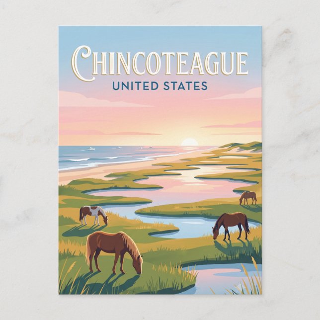 Chincoteague Virginia Postcard (Front)