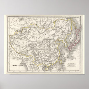 Chine et Japon - Historic Map Poster