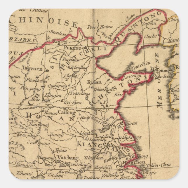 Chine, Japan Square Sticker (Front)